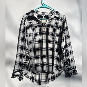Express Plaid Long Sleeve Dress Shirt Small